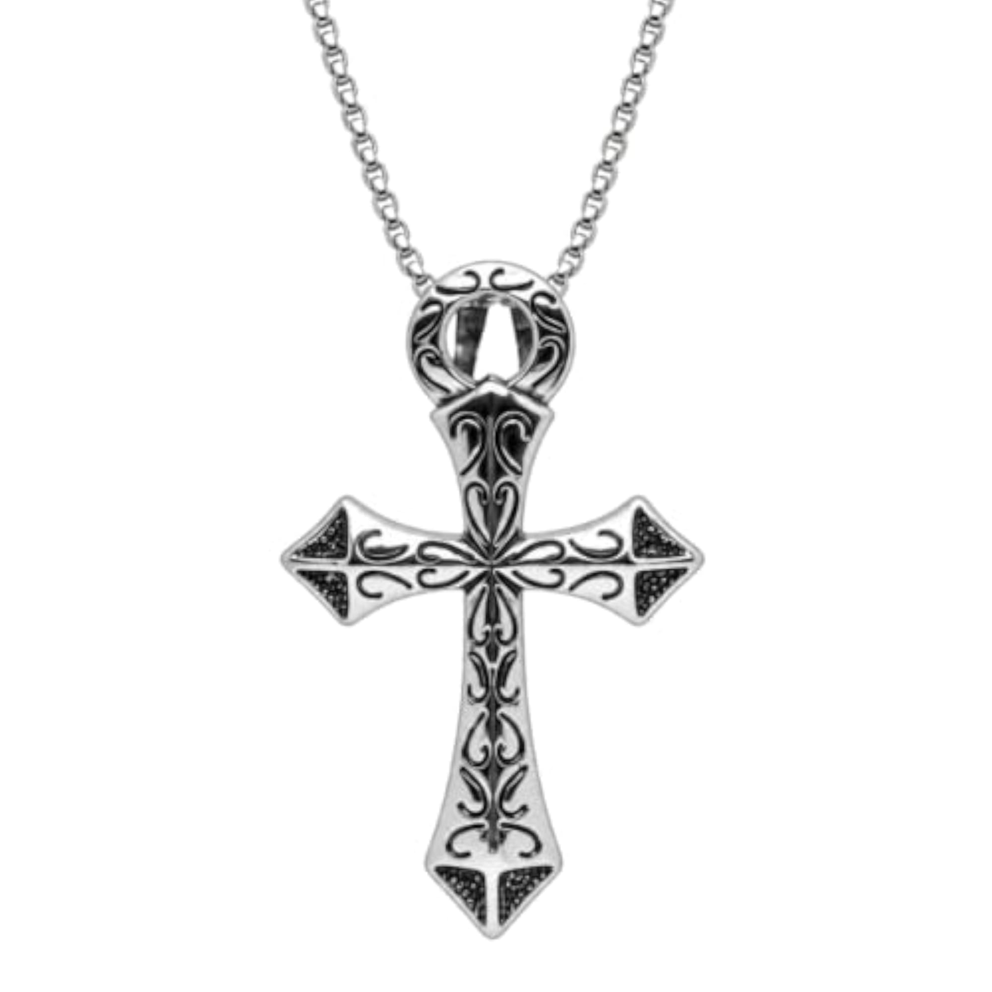 Men's Gothic Relic Cross Titanium Steel Pendant Necklace